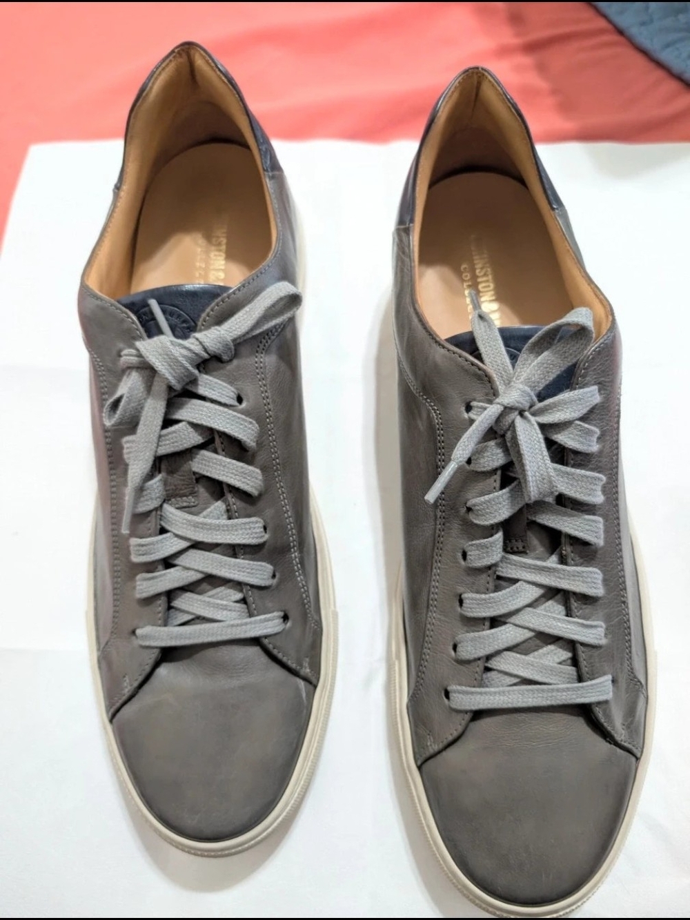 Size 11.5 men's Johnston & Murphy Gray Leather Lace-Up Sneakers